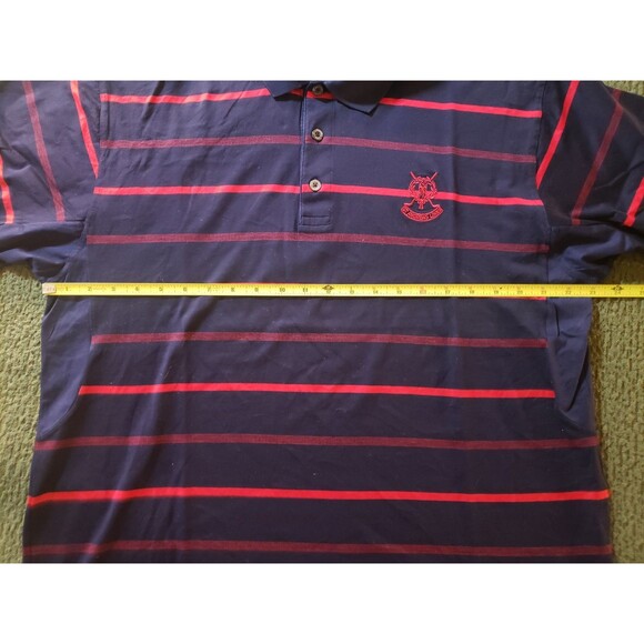 St Andrews Links Tartan Collection Golf Polo Shirt Men's LARGE Blue Striped - Picture 8 of 9